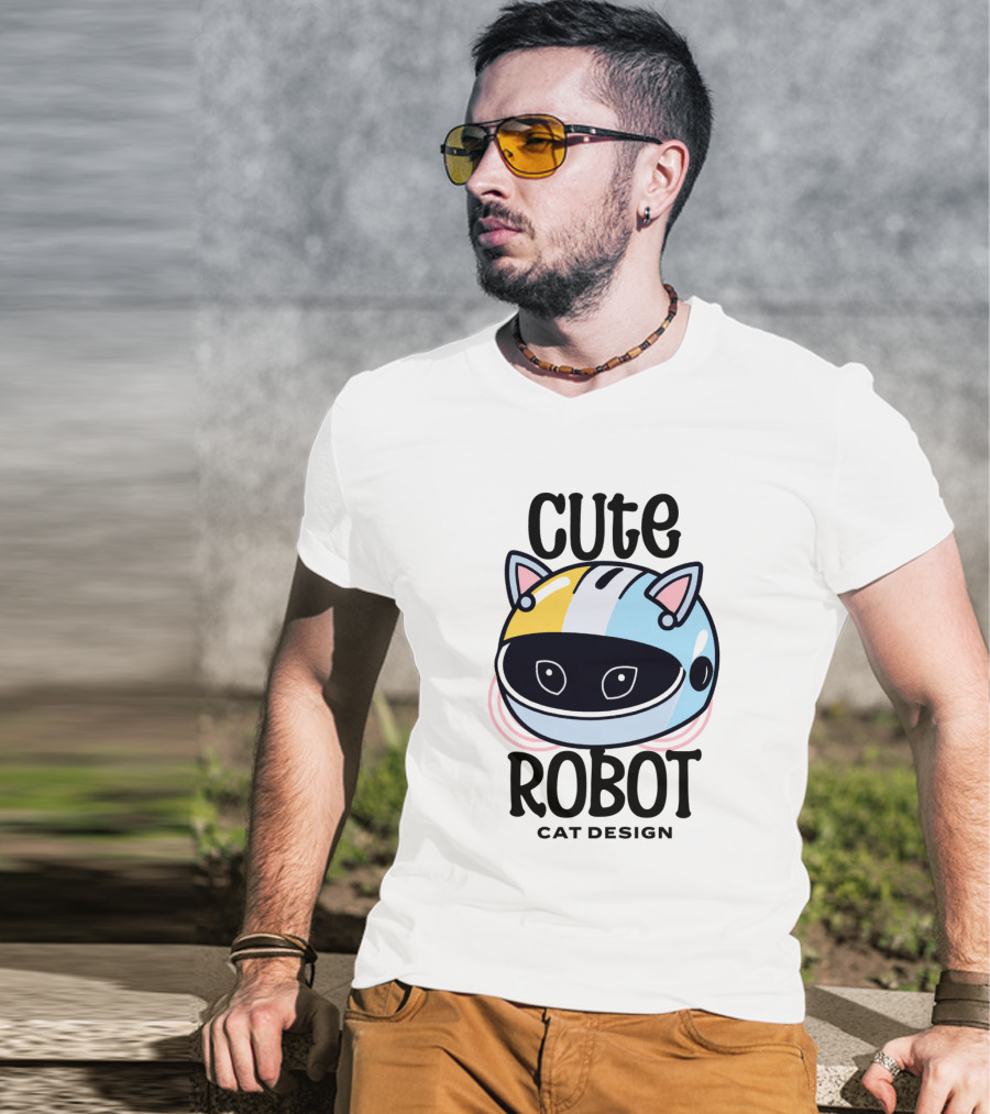 Cute Robot Cat T-Shirt