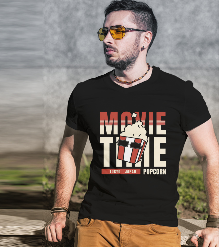 Movie Time Tokyo Japan Popcorn T-Shirt
