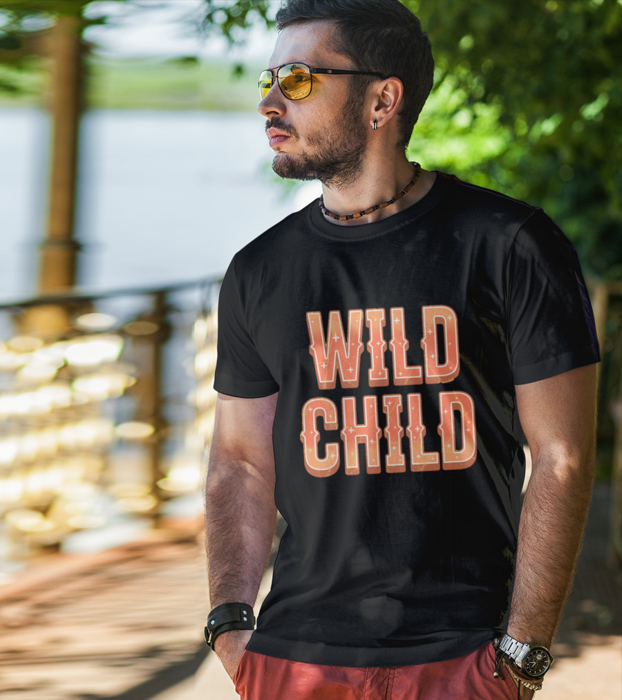 Wild Child Vintage Western Typography T-Shirt