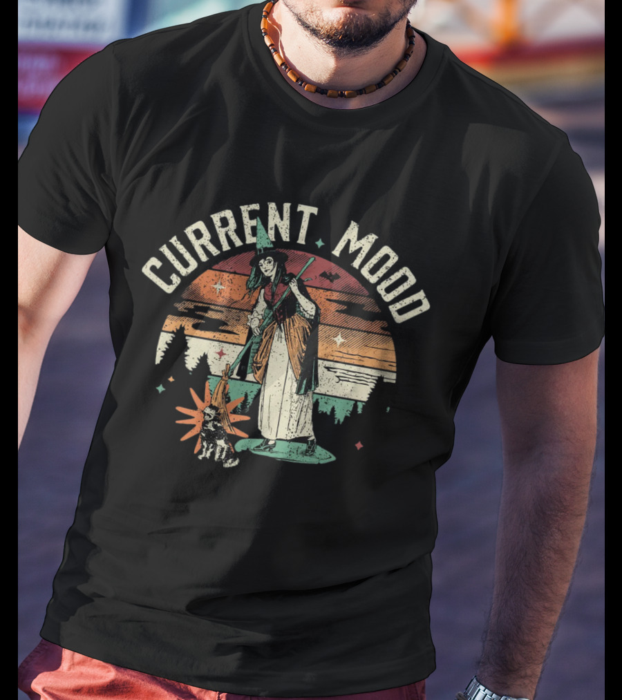 Current Mood Witch Vintage Sunset Dog Companion T-Shirt
