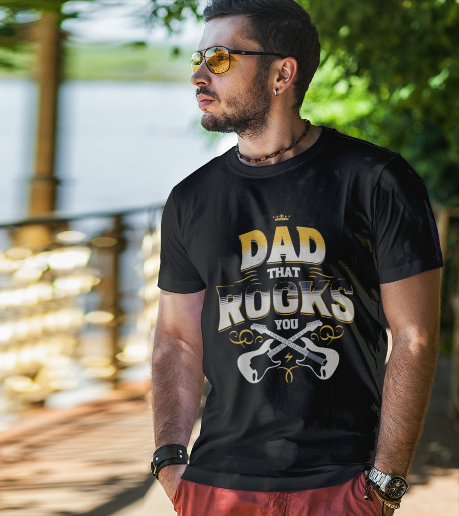 Dad That Rocks You Electric Guitars Crown T-Shirt