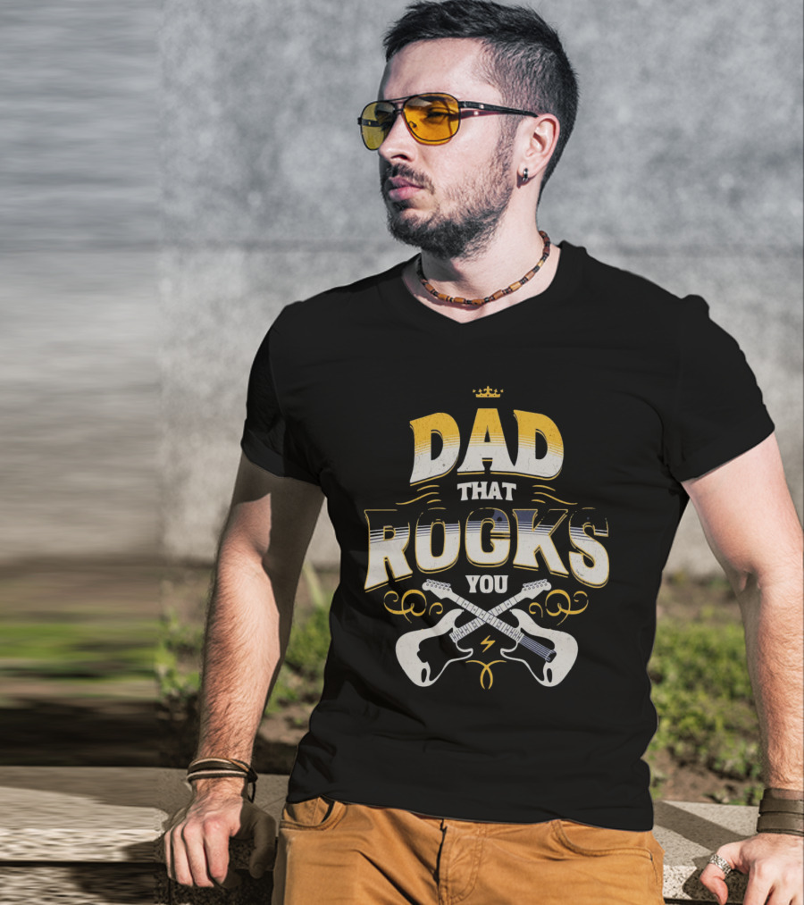 Dad That Rocks You Electric Guitars Crown T-Shirt