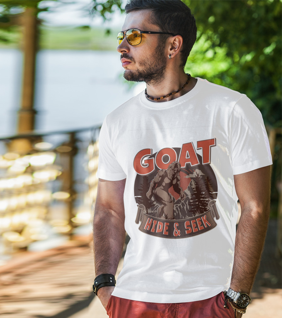 GOAT Bigfoot Hide And Seek Champion In The Forest T-Shirt