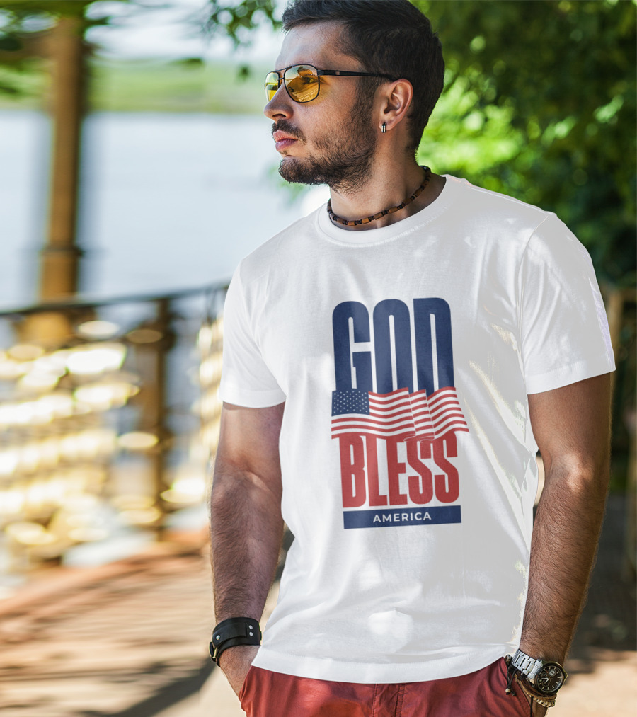 GOD BLESS AMERICA Flag T-Shirt