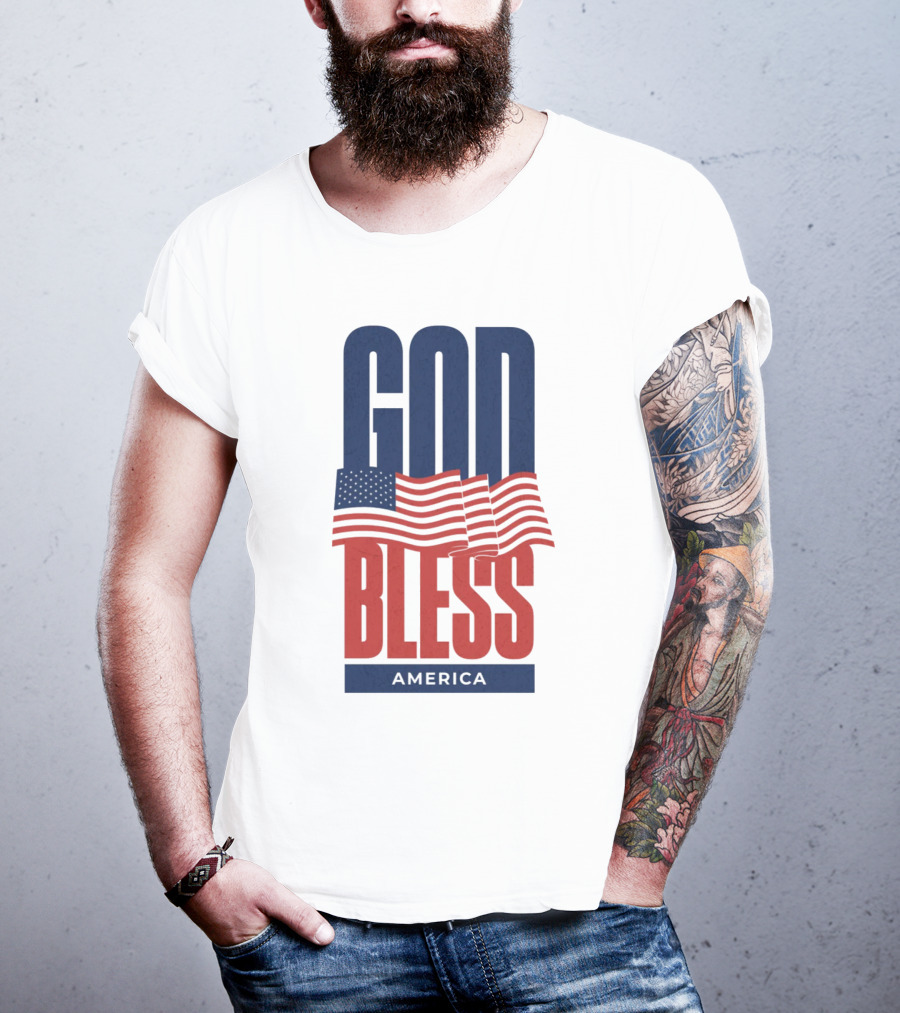 GOD BLESS AMERICA Flag T-Shirt