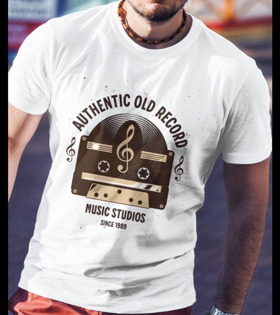 Authentic Old Record Music Studios Cassette Since 1989 T-Shirt