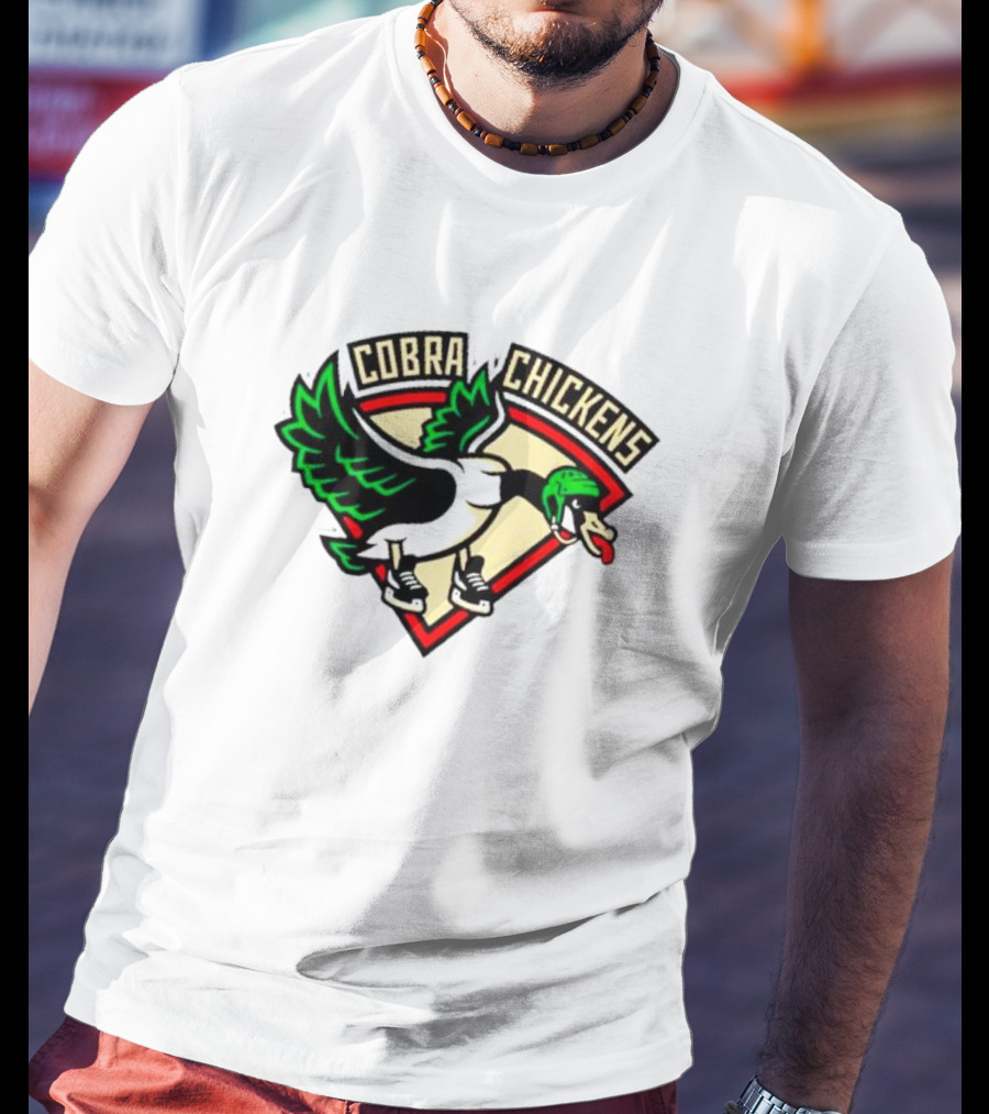 Cobra Chickens Sports Team Logo Hockey-Inspired Goose T-Shirt