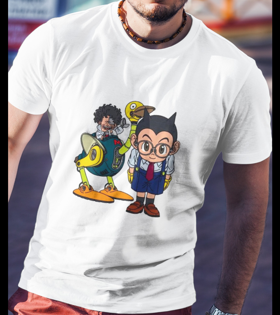 Dr. Slump Obotchaman And Character With Robot In Glasses T-Shirt