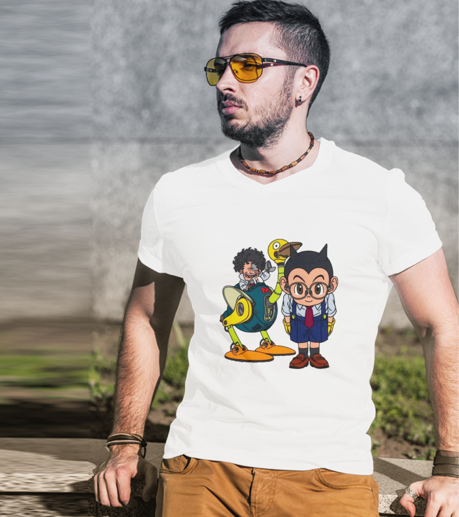 Dr. Slump Obotchaman And Character With Robot In Glasses T-Shirt