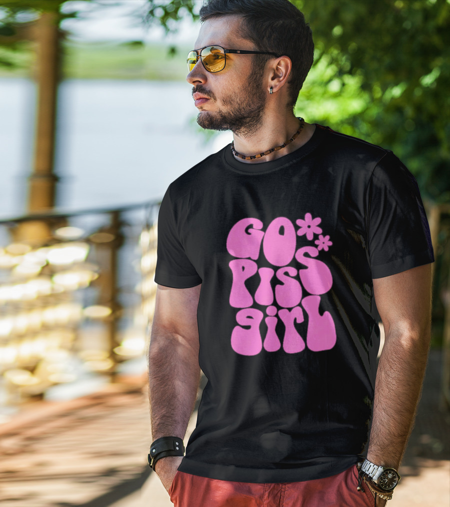 Go Piss Girl Bold Funky Pink T-Shirt