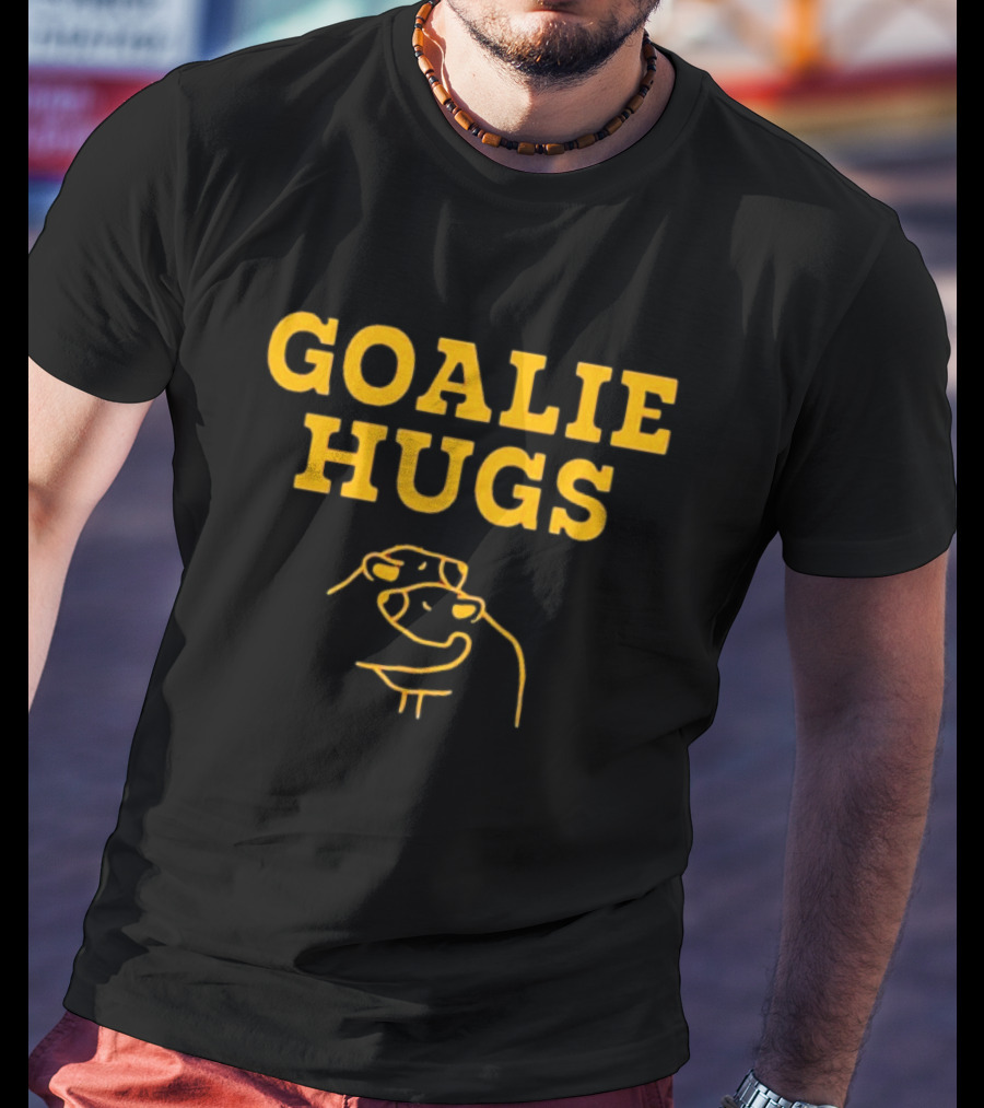 GOALIE HUGS Hockey Embrace Drawing T-Shirt