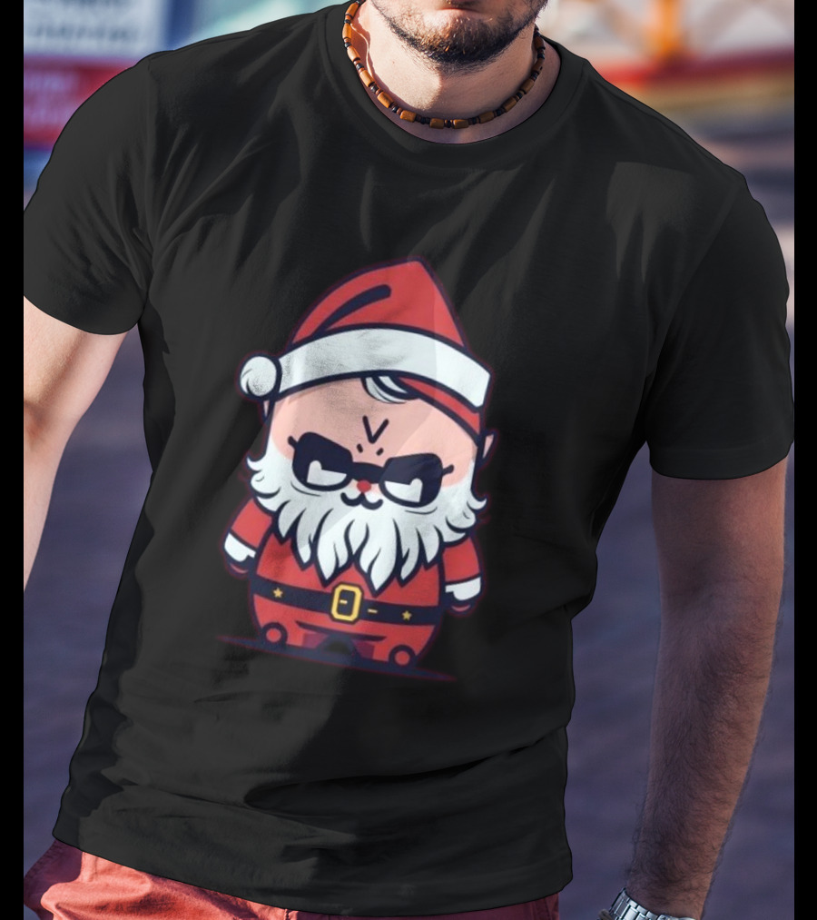 Happy Merry Christmas Kawaii Cool Santa Claus Cute Chibi Draw T-Shirt