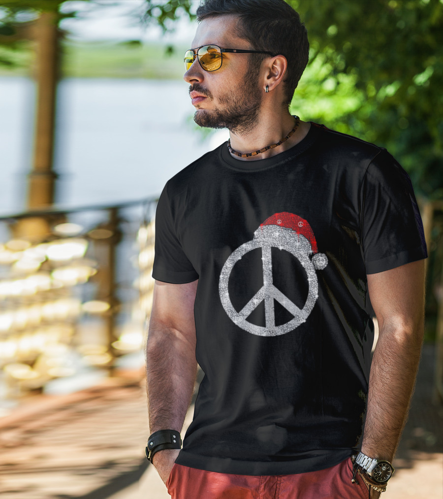 Hippie Hat Diamond Peace Christmas T-Shirt