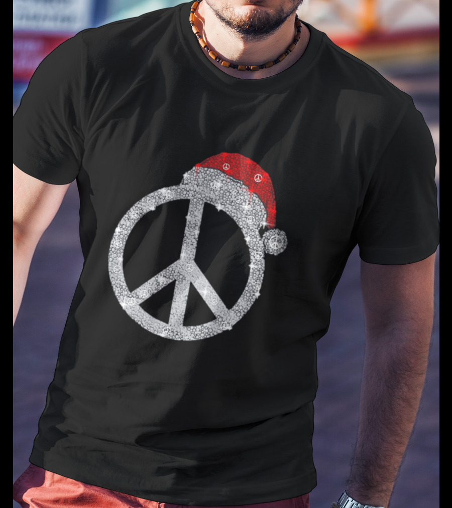 Hippie Hat Diamond Peace Christmas T-Shirt