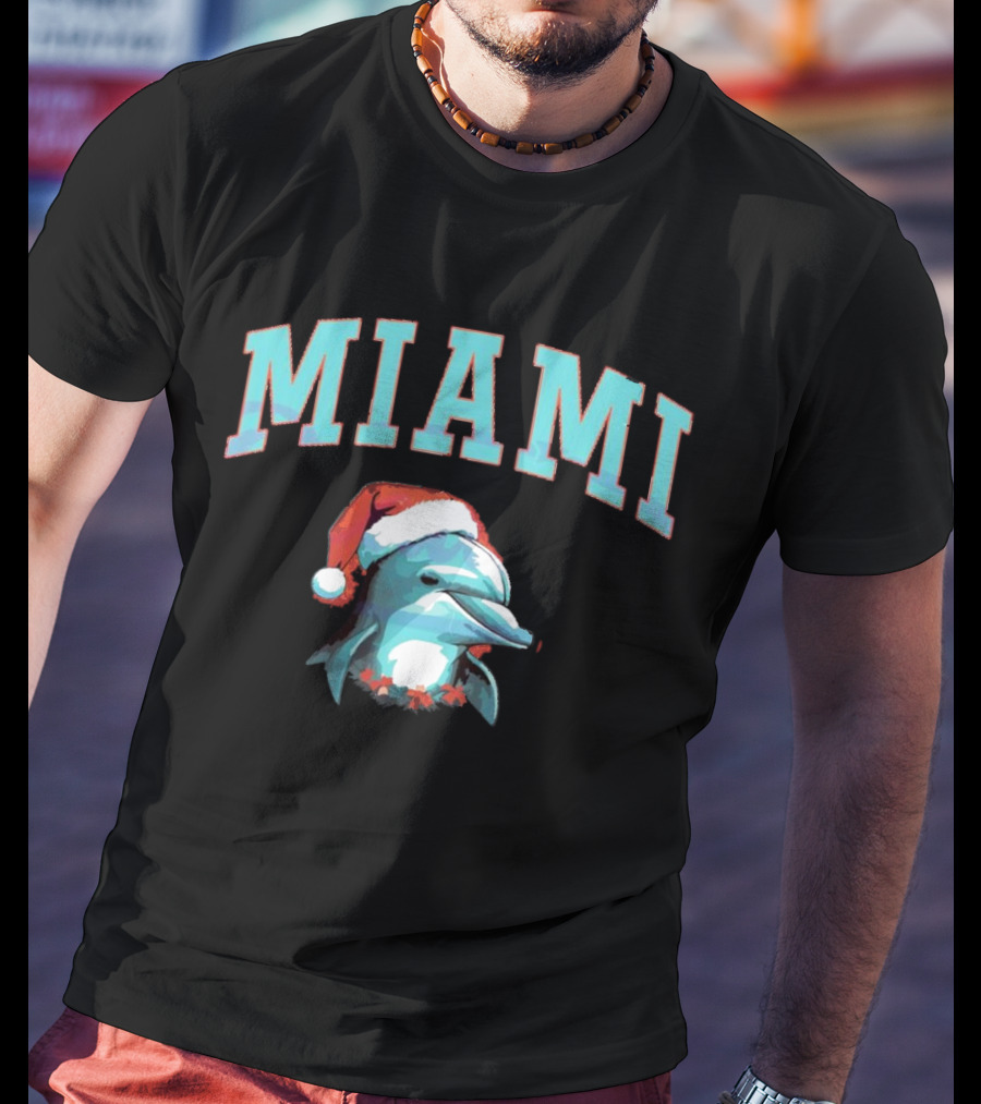 Miami Dolphins Santa Christmas Miami T-Shirt