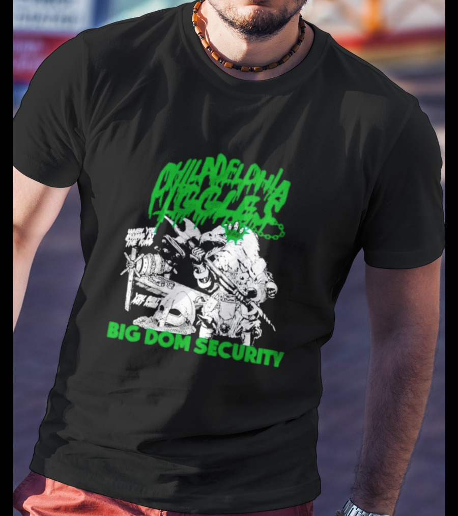 Philadelphia Iggles Big Dom Security Comic-Style Green T-Shirt