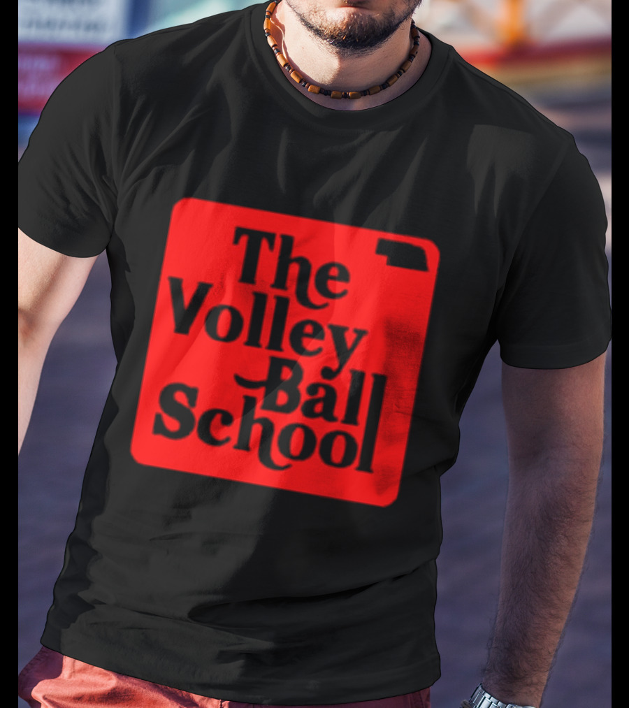 The Volleyball School Nebraska Red Square Text T-Shirt