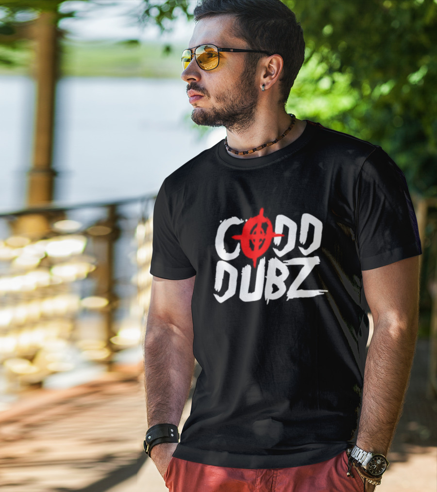 CODD DUBZ Target Dubz Red Target Symbol Bold White Letters T-Shirt