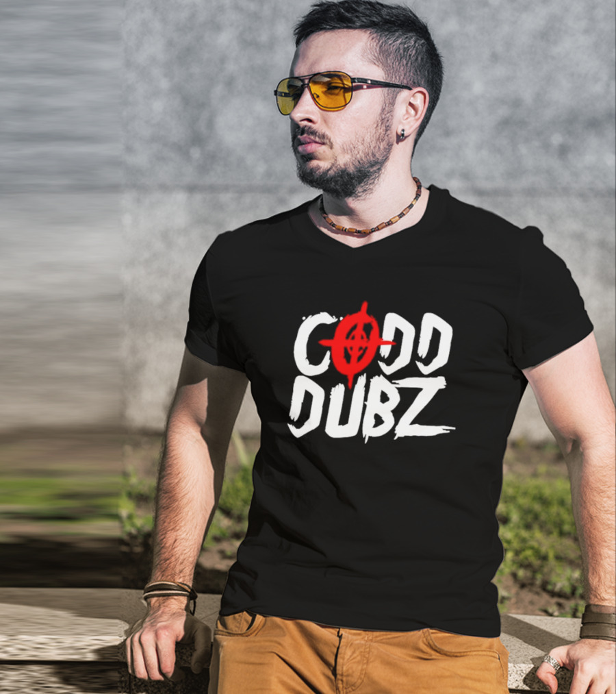 CODD DUBZ Target Dubz Red Target Symbol Bold White Letters T-Shirt