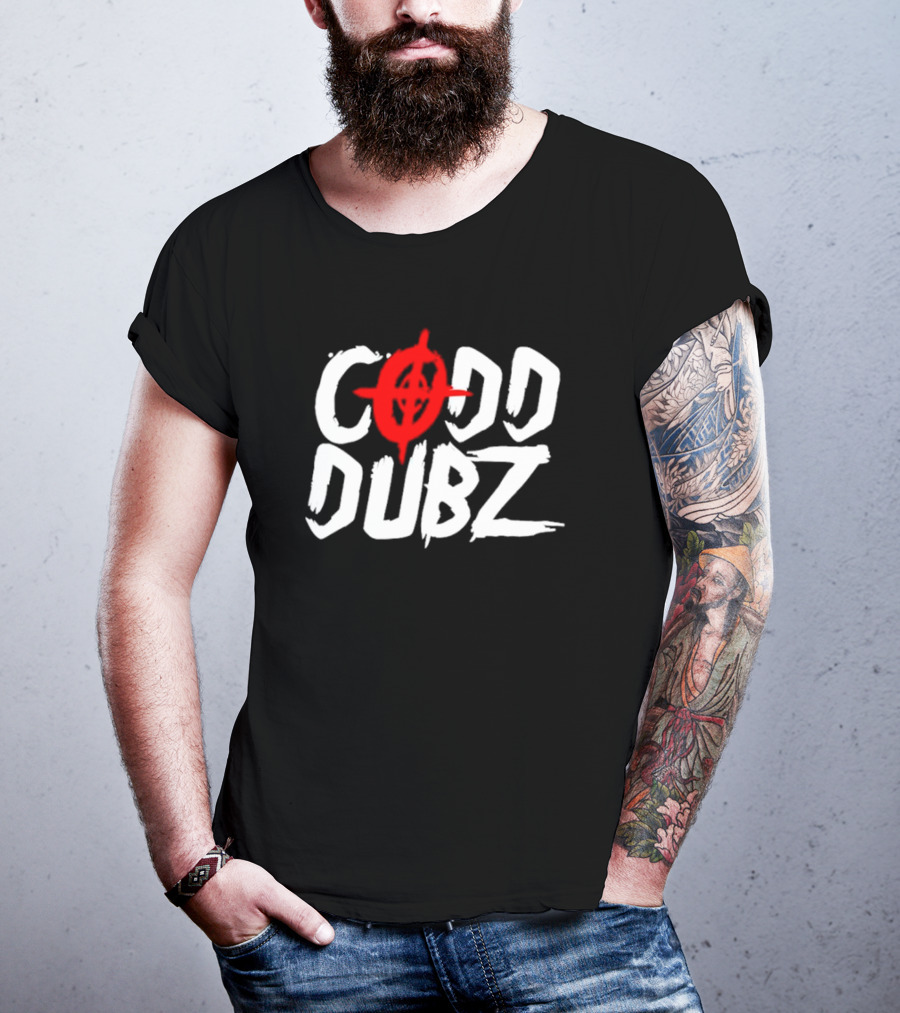 CODD DUBZ Target Dubz Red Target Symbol Bold White Letters T-Shirt