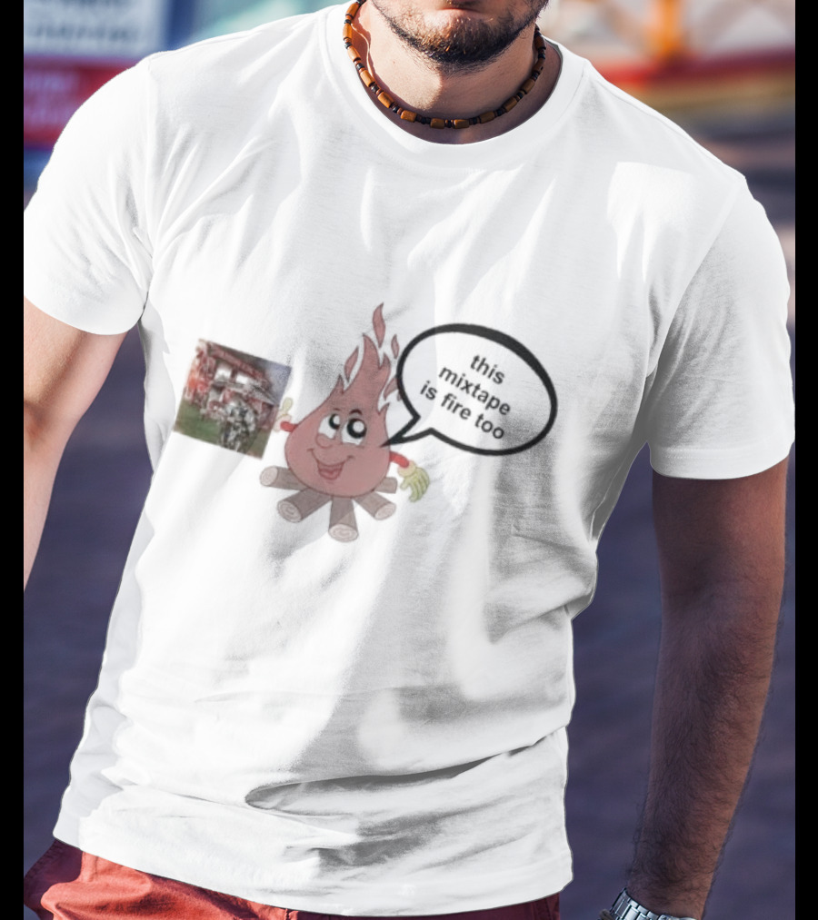 Dillon Francis This Mixtape Is Fire Too Flame Character Holding Album T-Shirt