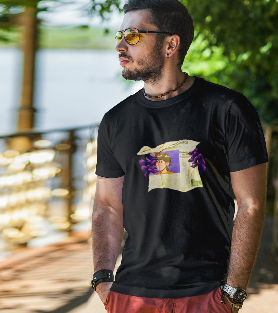 Graaavel’s Backstory Newspaper Cursed Hands Crowned Character T-Shirt