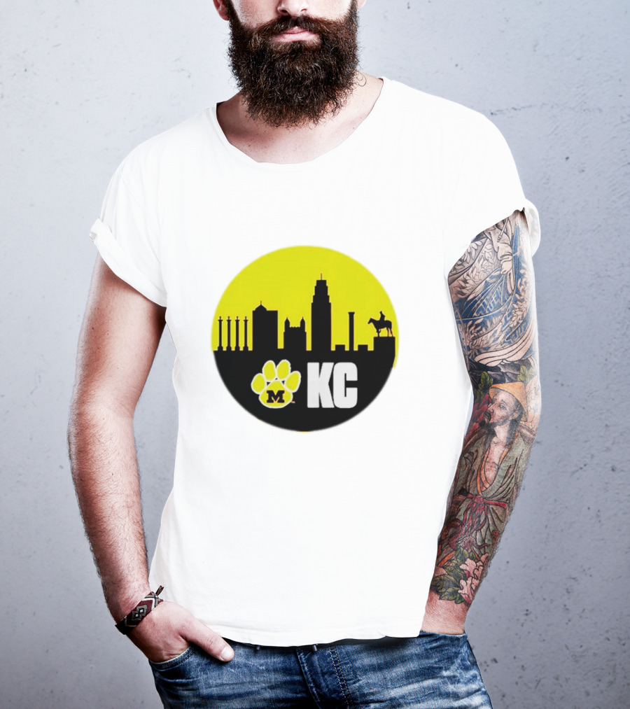 Missouri Tigers Mizzou Kansas City KC Skyline Paw T-Shirt