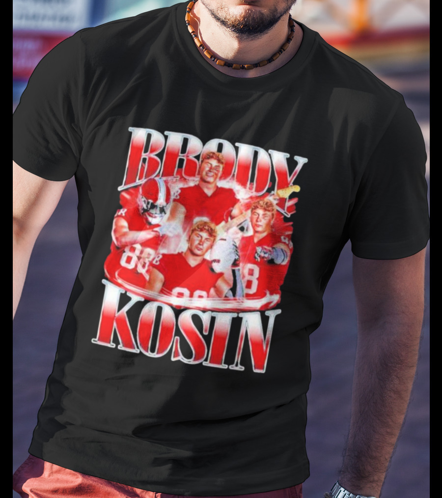 Brody Kosin Indiana Hoosiers 88 Red Football Vintage T-Shirt