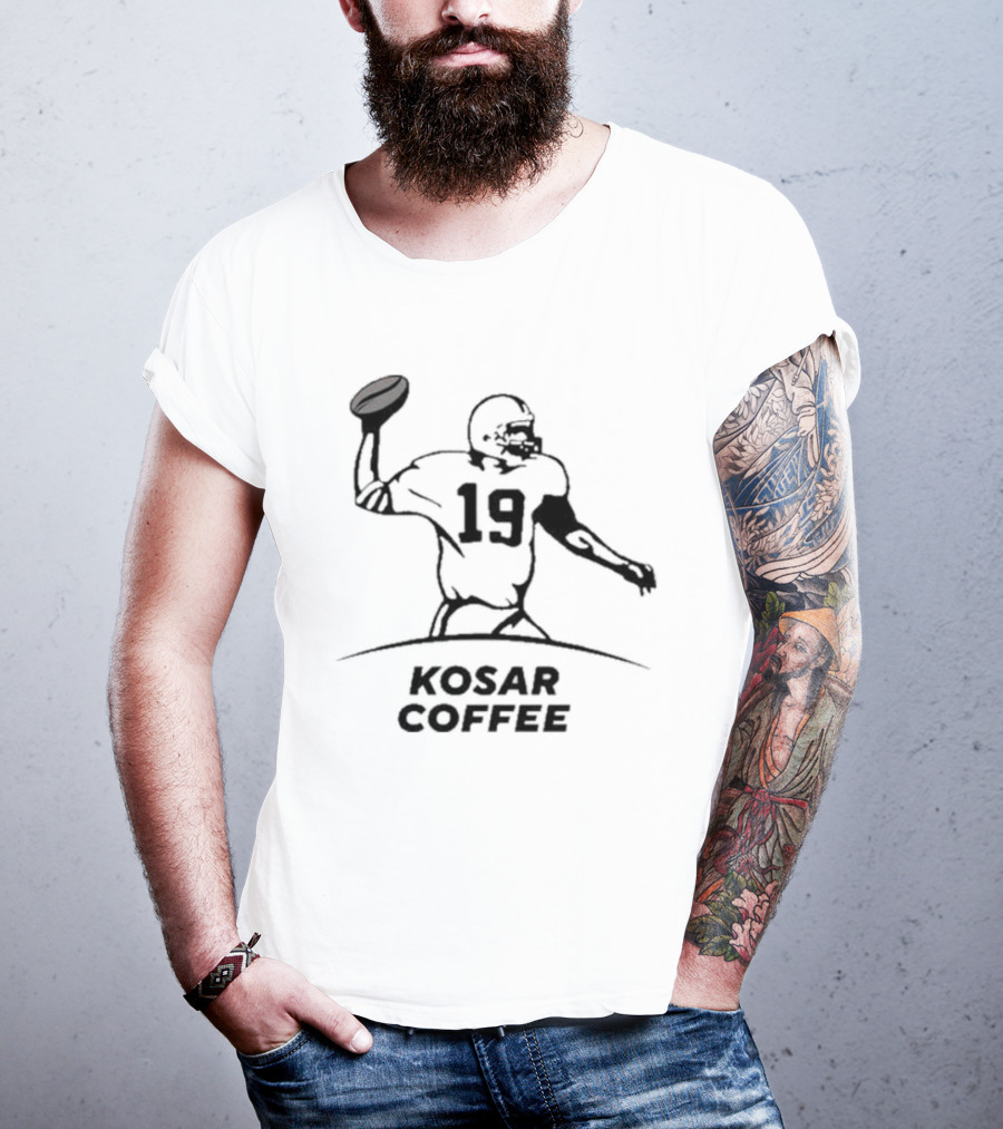 Kosar Coffee 19 Football Quarterback Throwing Ball T-Shirt