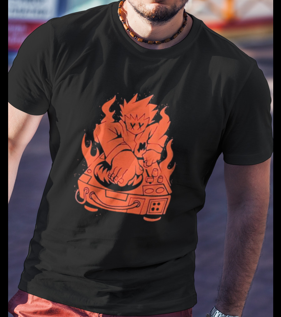 Marshmello Music Scratch Fiery DJ Turntable T-Shirt