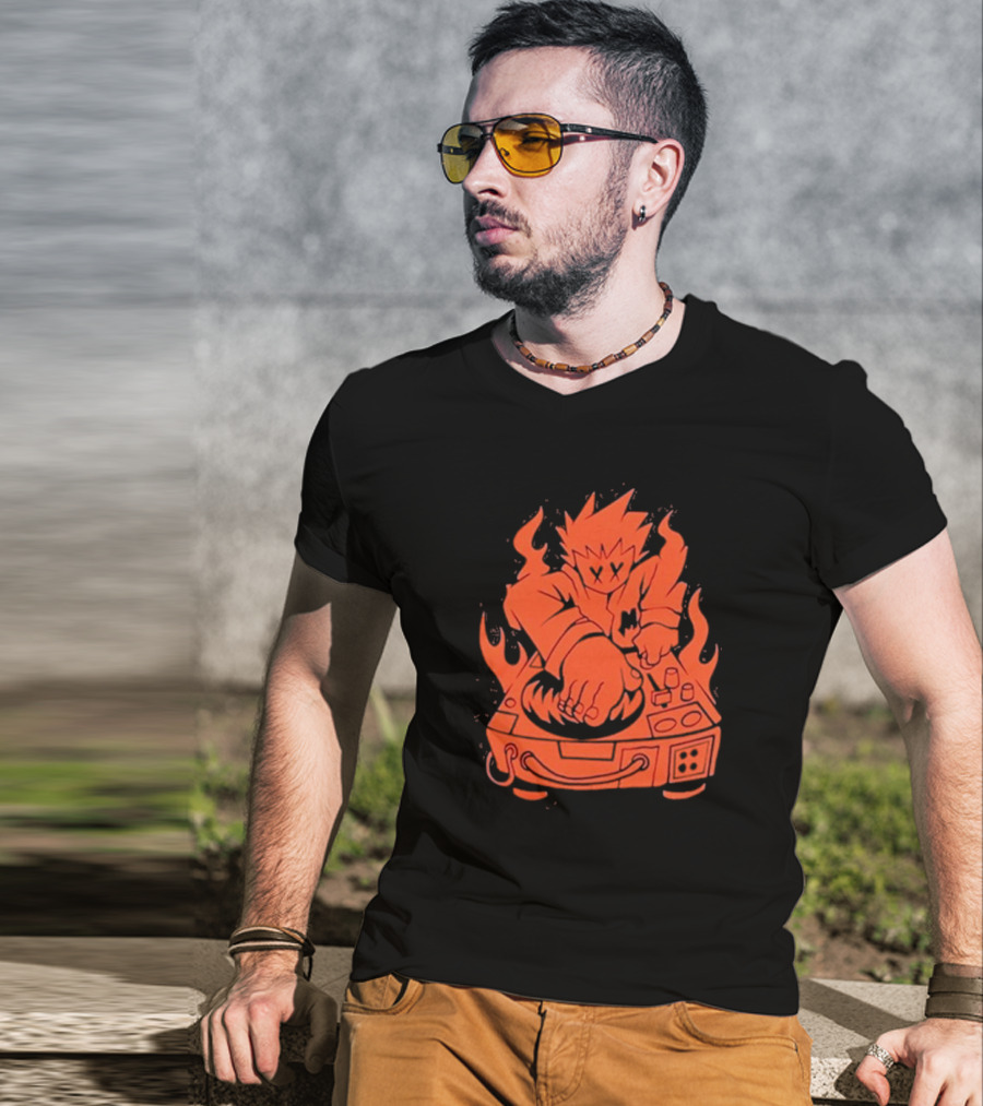 Marshmello Music Scratch Fiery DJ Turntable T-Shirt