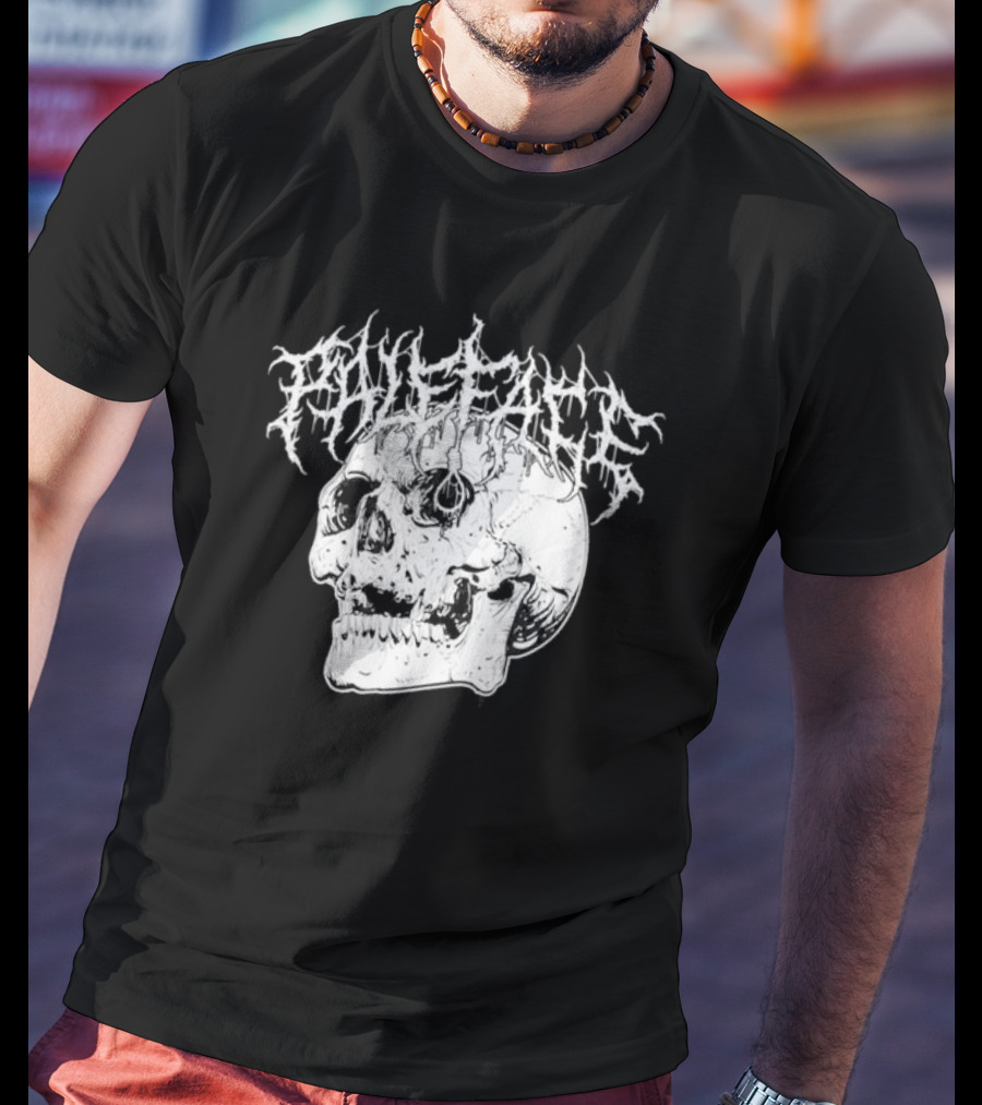 Paleface Skull Art With Gothic Script T-Shirt