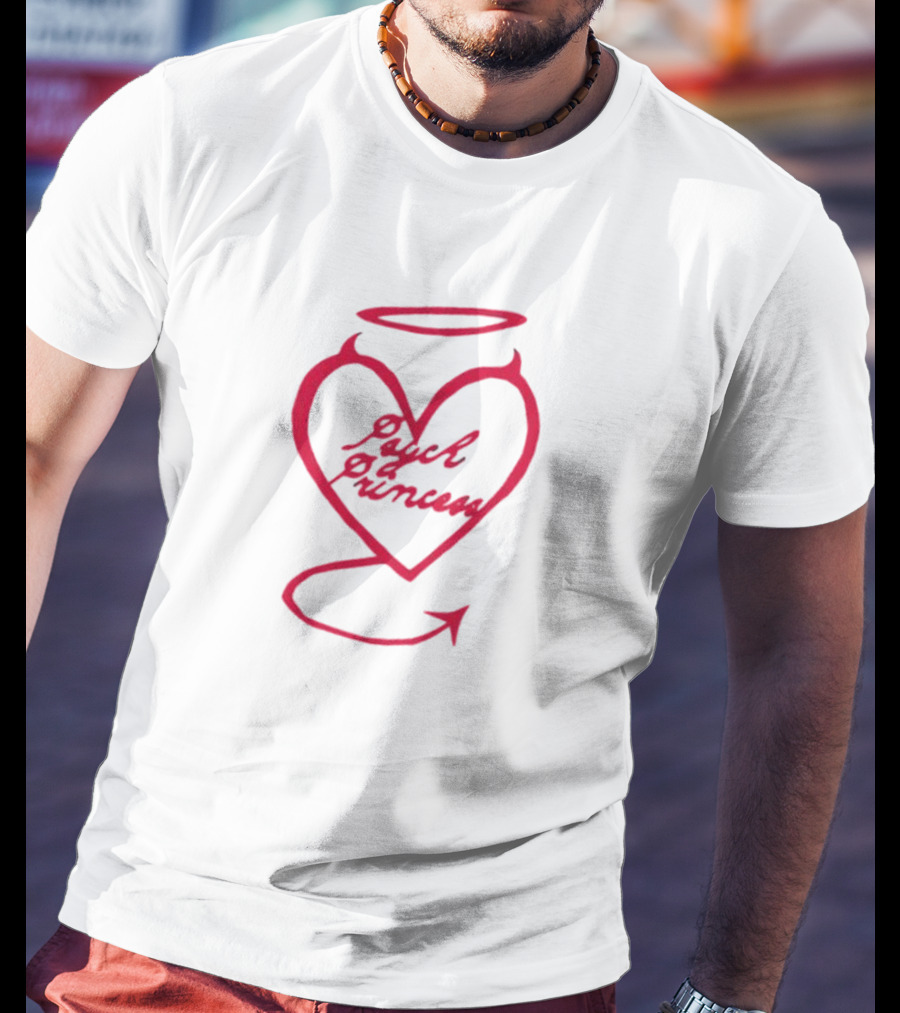 Psych Princess Heart With Angel Halo And Devil Tail T-Shirt
