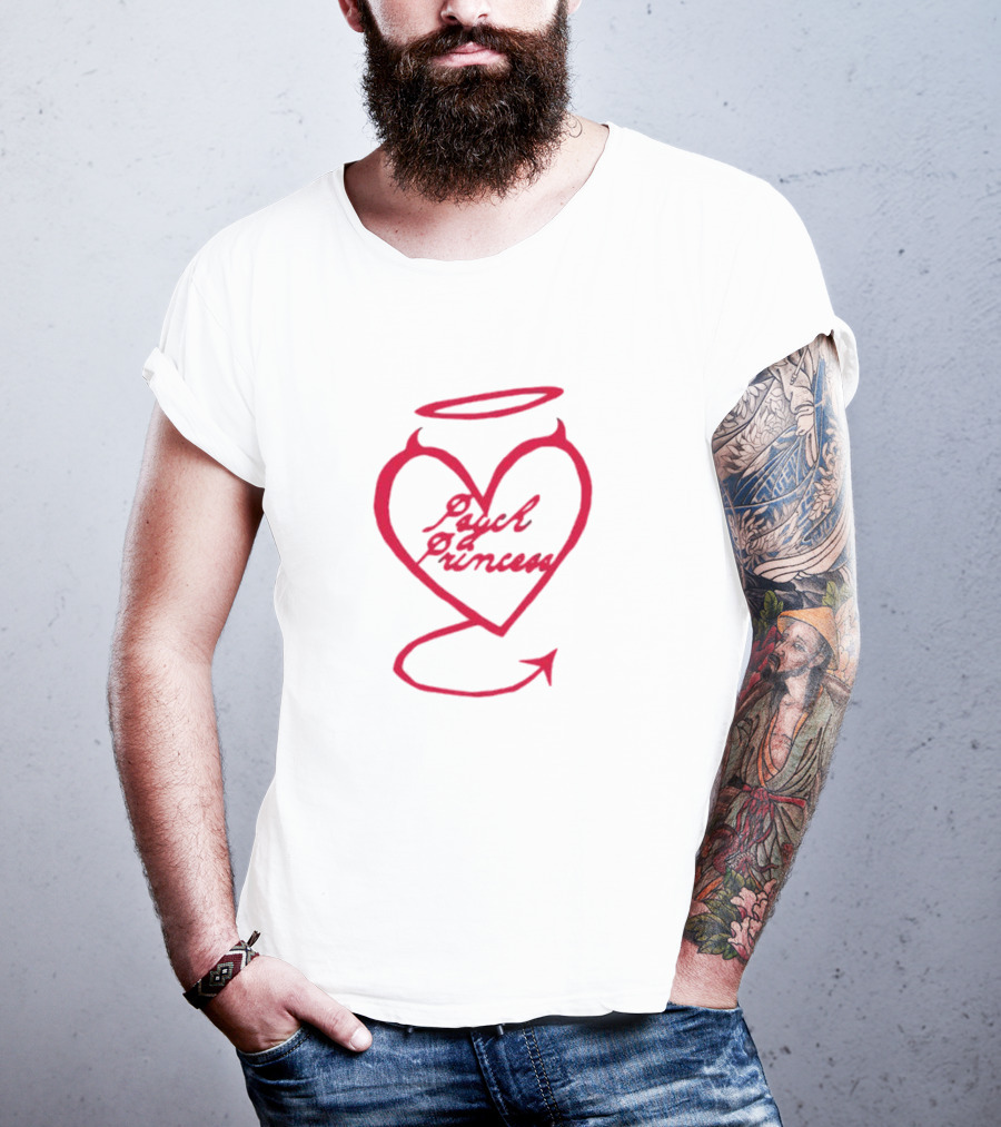 Psych Princess Heart With Angel Halo And Devil Tail T-Shirt