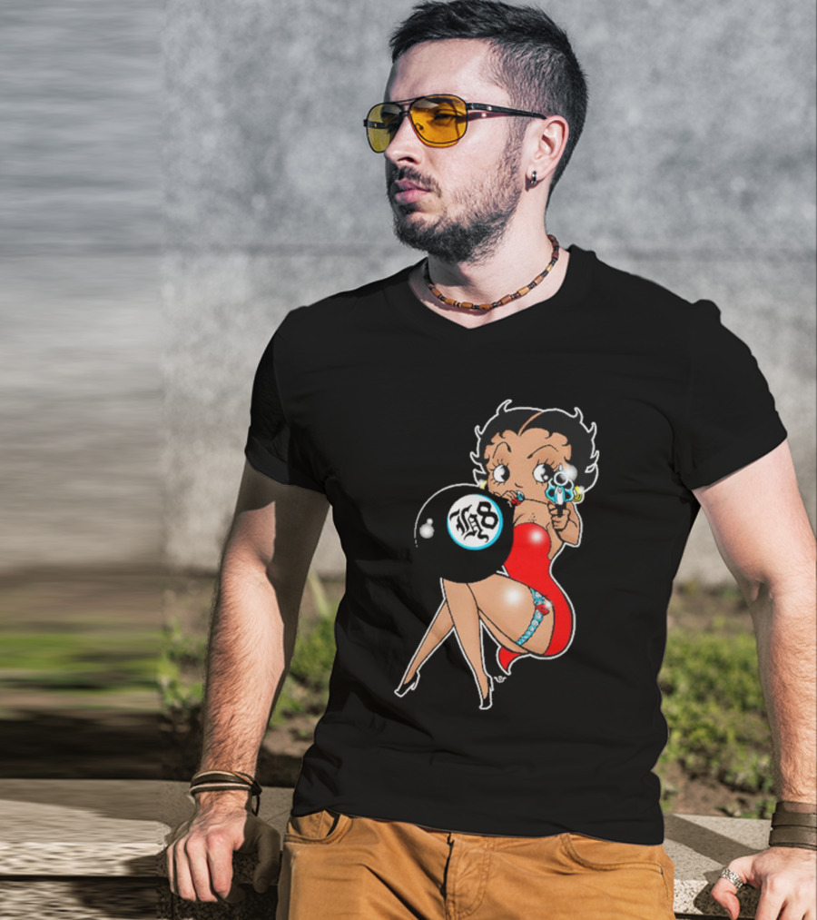 Section H8 Betty Boop Eight Ball Gun T-Shirt