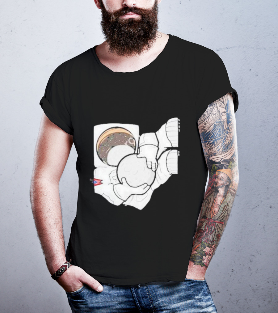 Strange Planet Ohio Moonwalker Cosmic Astronaut Holding Celestial Sphere T-Shirt
