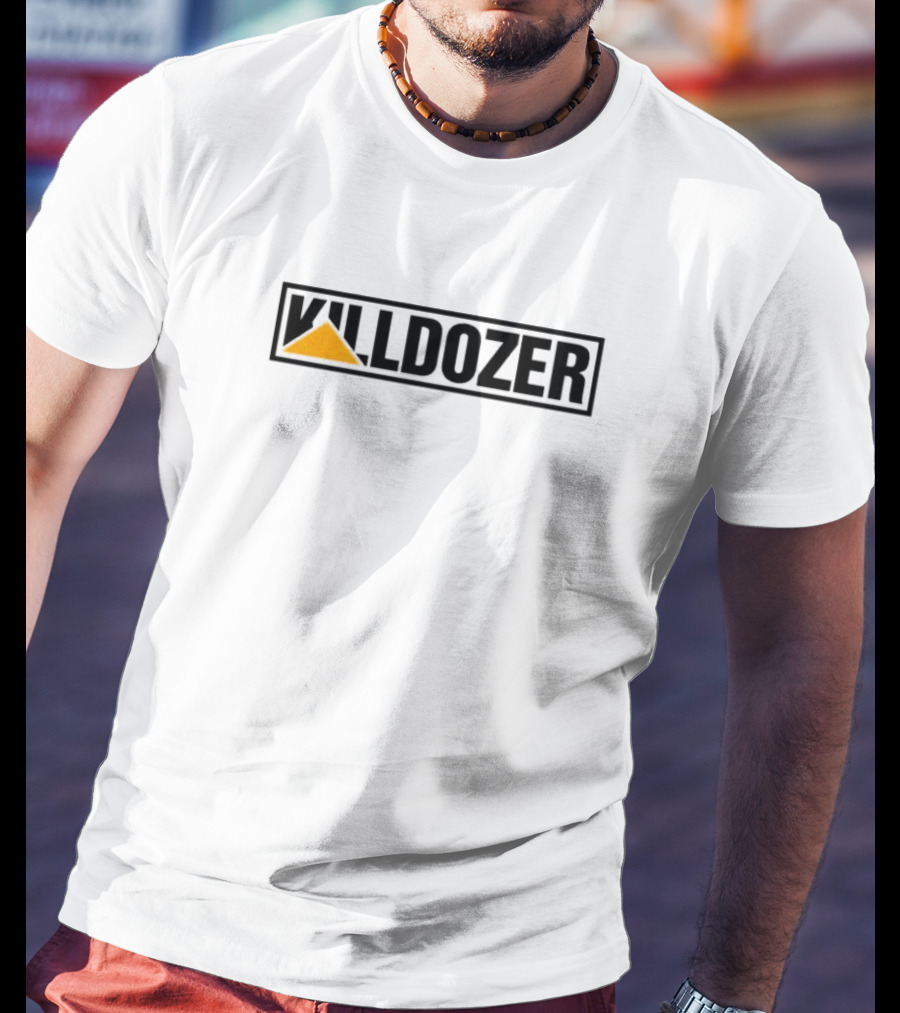Killdozer Text With Yellow Triangle T-Shirt