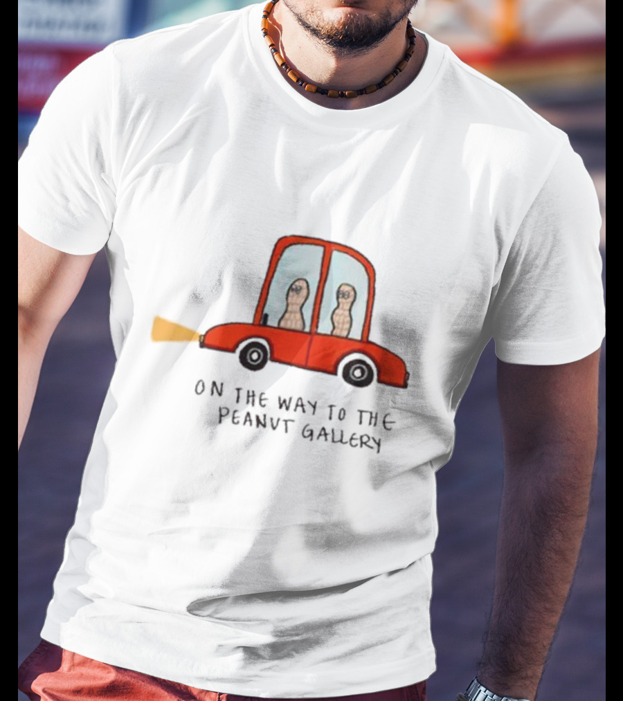 On The Way To The Peanut Gallery With Peanuts In Red Car T-Shirt