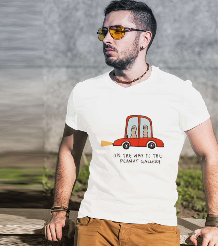 On The Way To The Peanut Gallery With Peanuts In Red Car T-Shirt