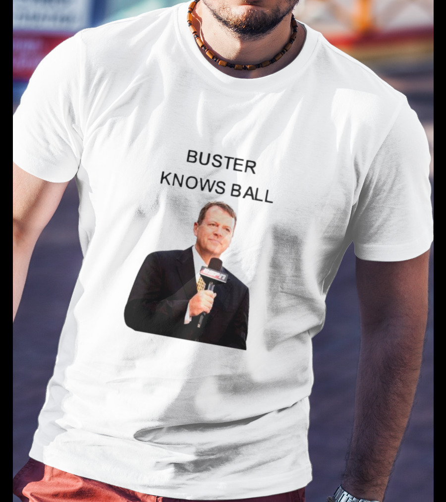 Buster Knows Ball ESPN Microphone T-Shirt
