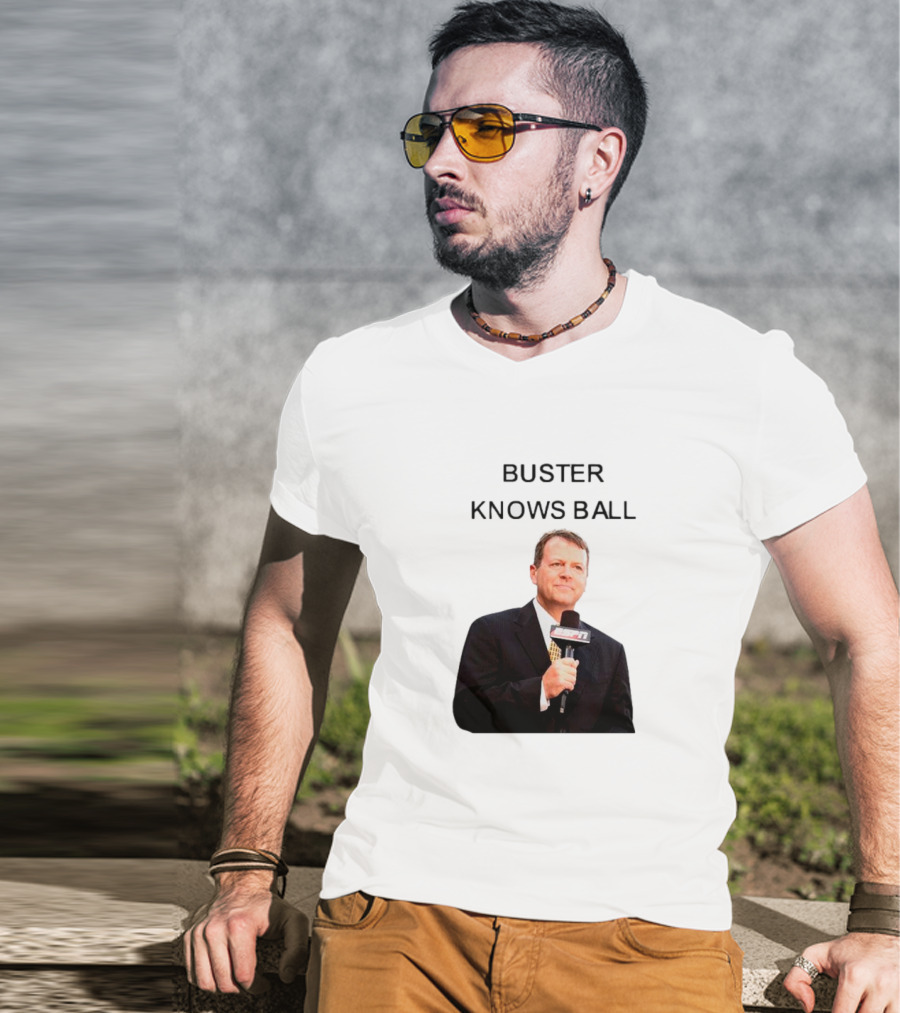 Buster Knows Ball ESPN Microphone T-Shirt