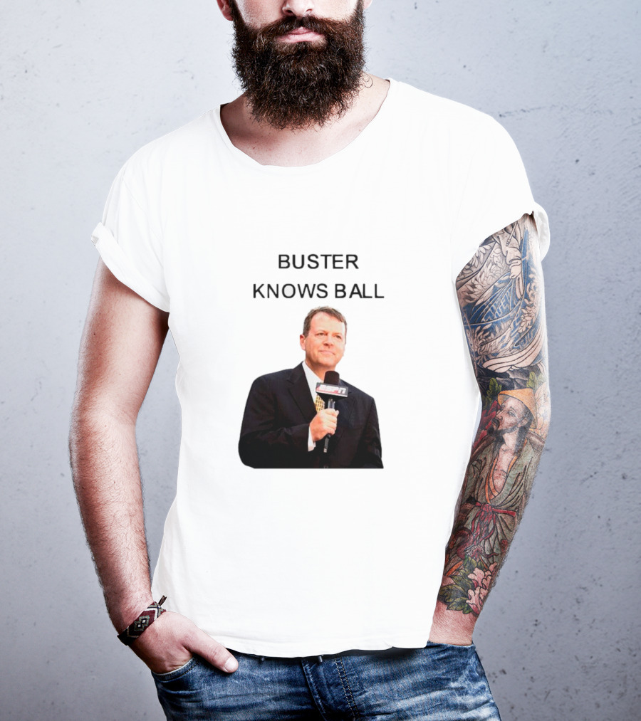 Buster Knows Ball ESPN Microphone T-Shirt
