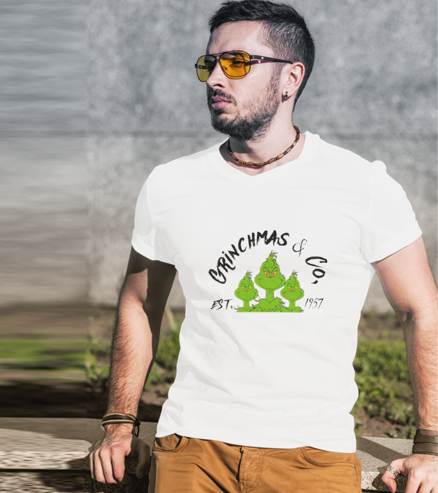 Grinchmas And Co Established 1957 Featuring Iconic Green Grinch Trio T-Shirt