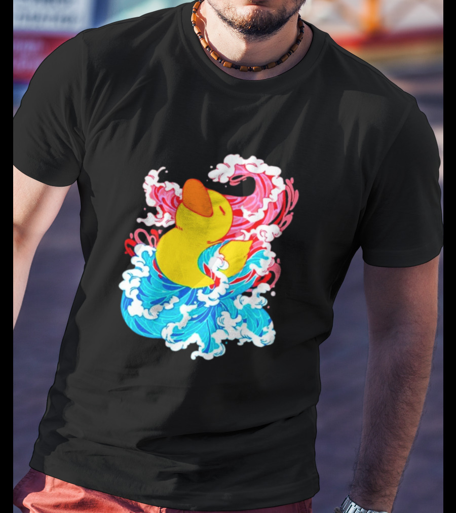 39Daph Duck Waves Red Blue T-Shirt
