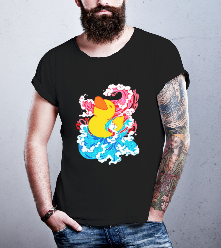 39Daph Duck Waves Red Blue T-Shirt