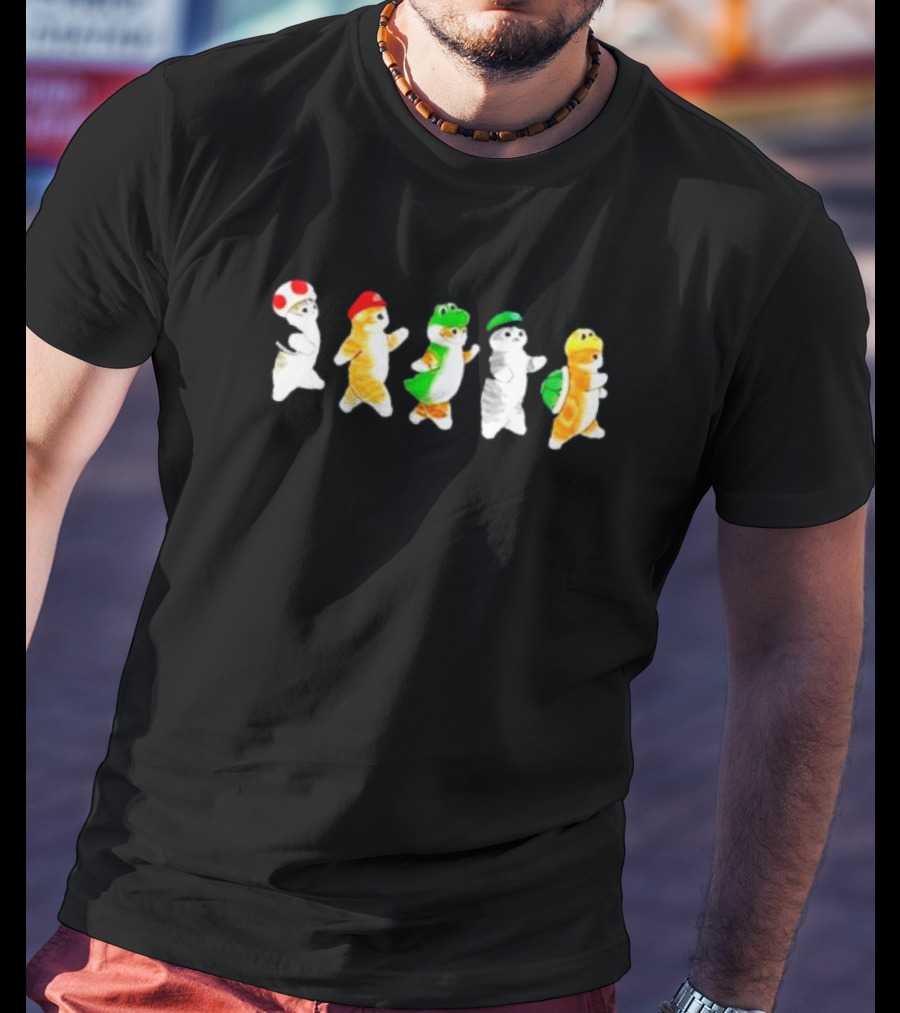 Cat Super Mario Toad Yoshi Luigi Bowser Icons T-Shirt
