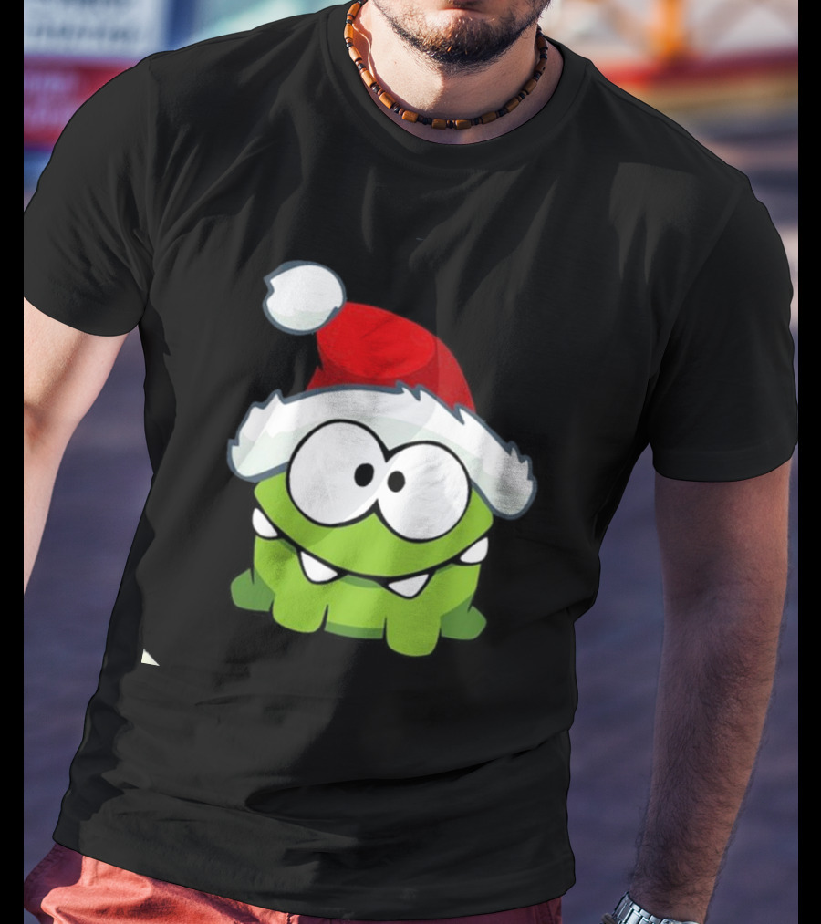 Om Nom Christmas Santa Hat T-Shirt