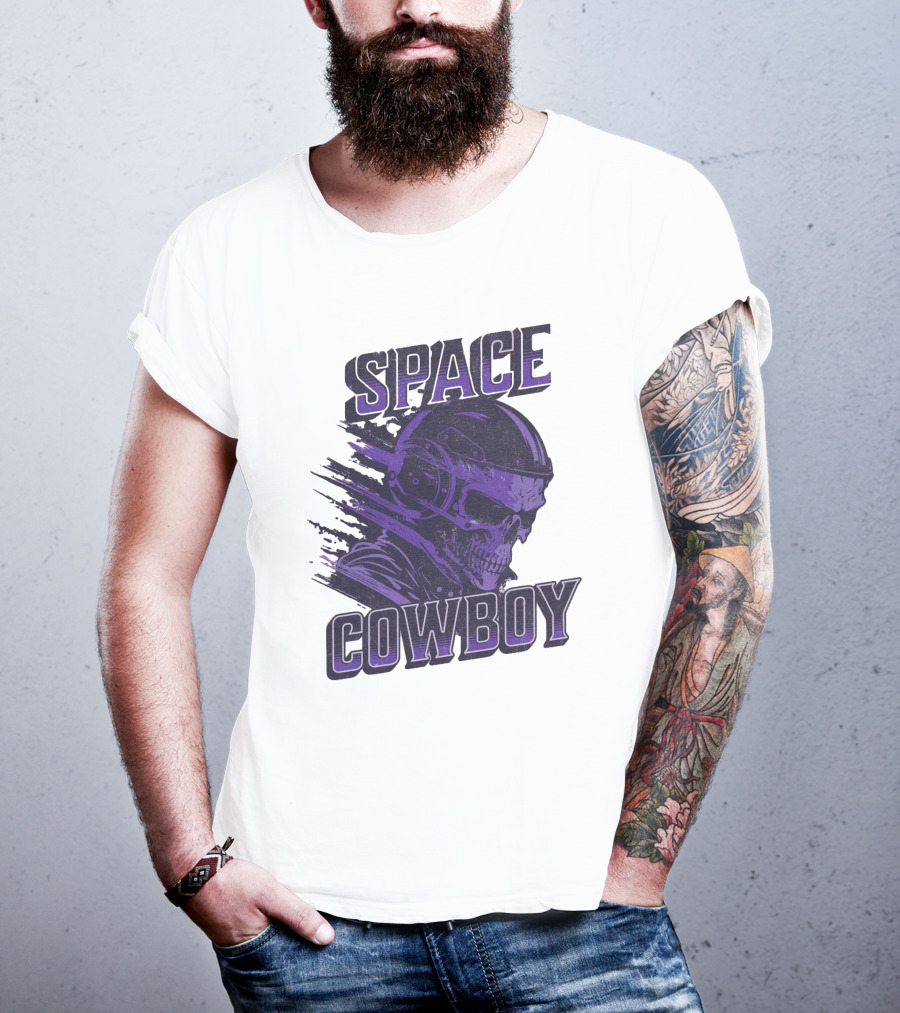 Space Cowboy Skull Helmet Cosmic Adventure T-Shirt