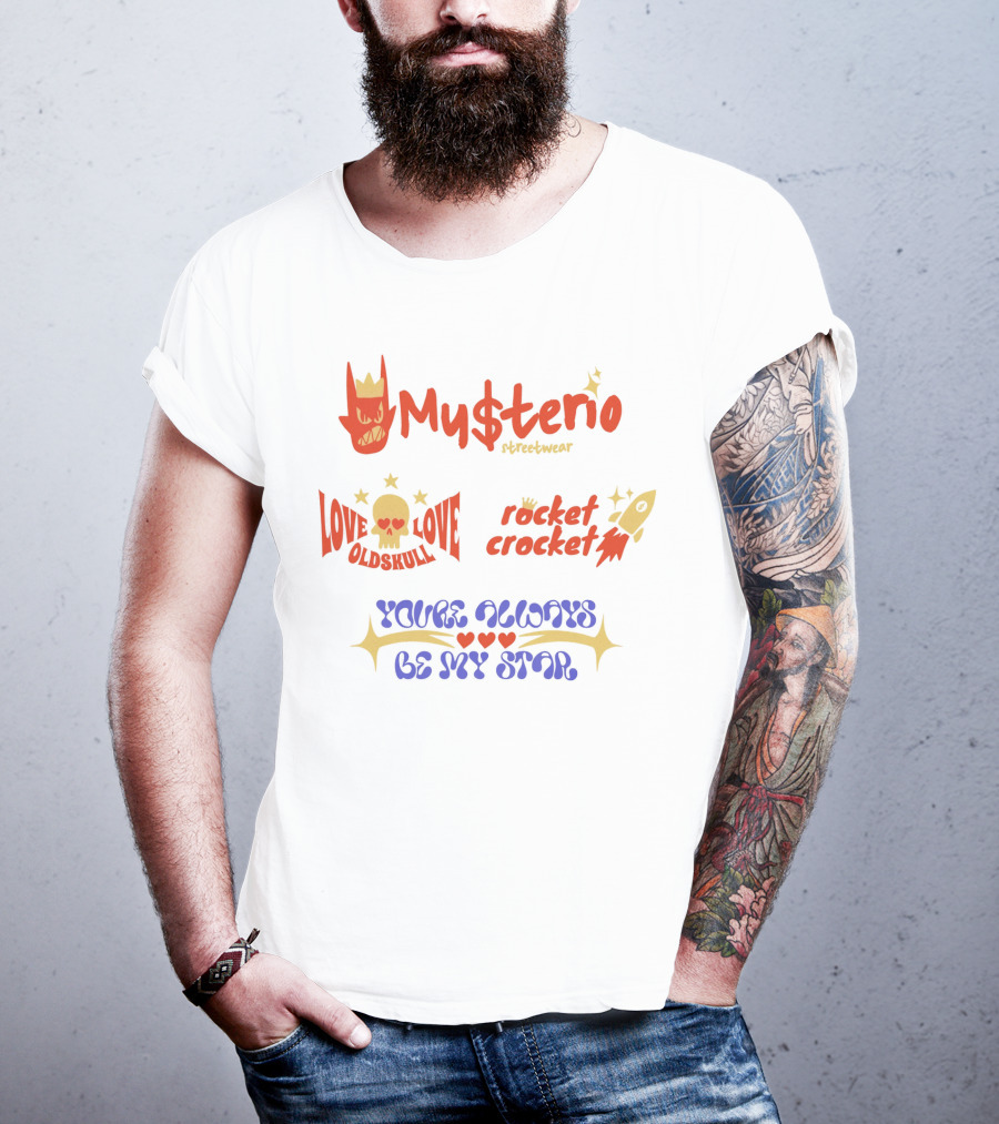 My$terio Streetwear Love Oldskull Rocket Crocket You're Always Be My Star T-Shirt