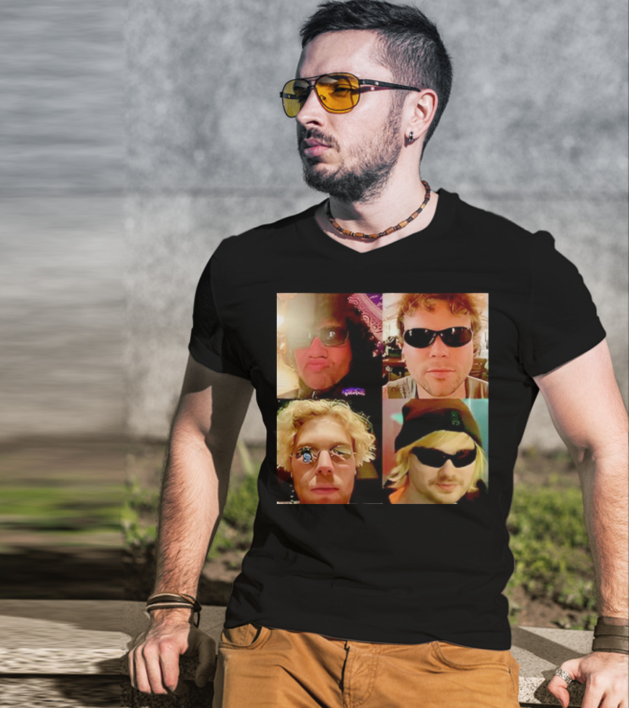 5 Seconds Of Summer Sunglasses Group Collage T-Shirt